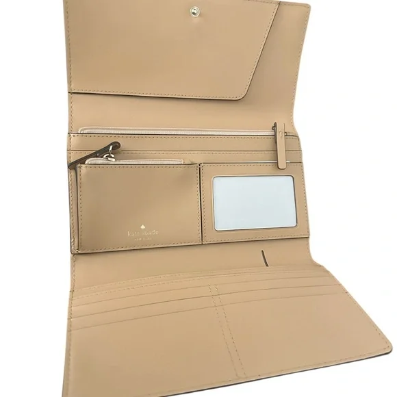 Kate Spade Alexander Avenue Isabeli Crossbody Wallet Ostrich Leather Ember Orang - Picture 3 of 6